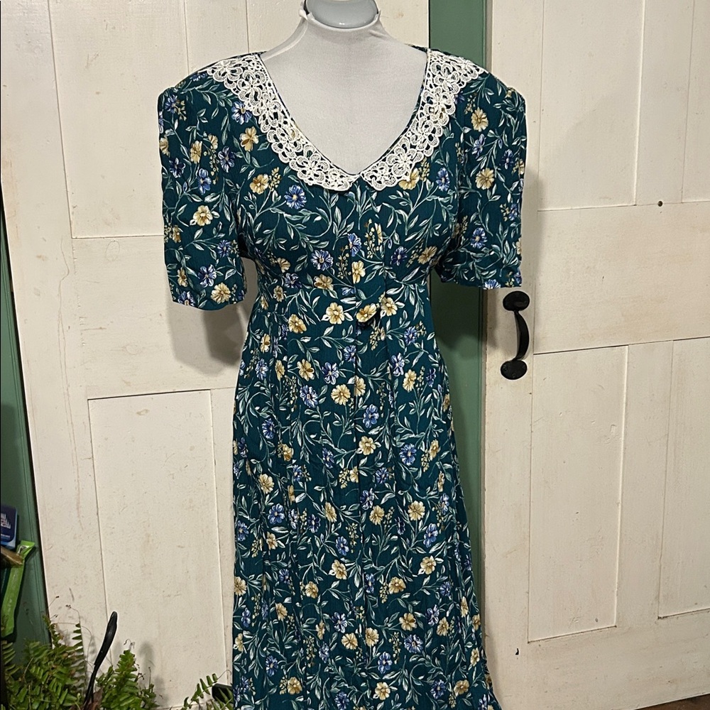 Ex Cnd Vintage Take Nine Dress Maternity Cottagecore Grandma Y2k Floral Romantic View 2